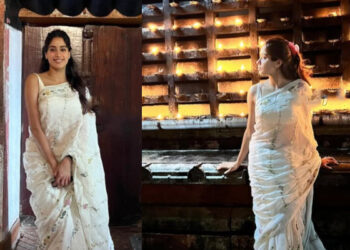 நடிகை ஜான்வி கபூர் அணிந்துள்ள புடவையின் விலை